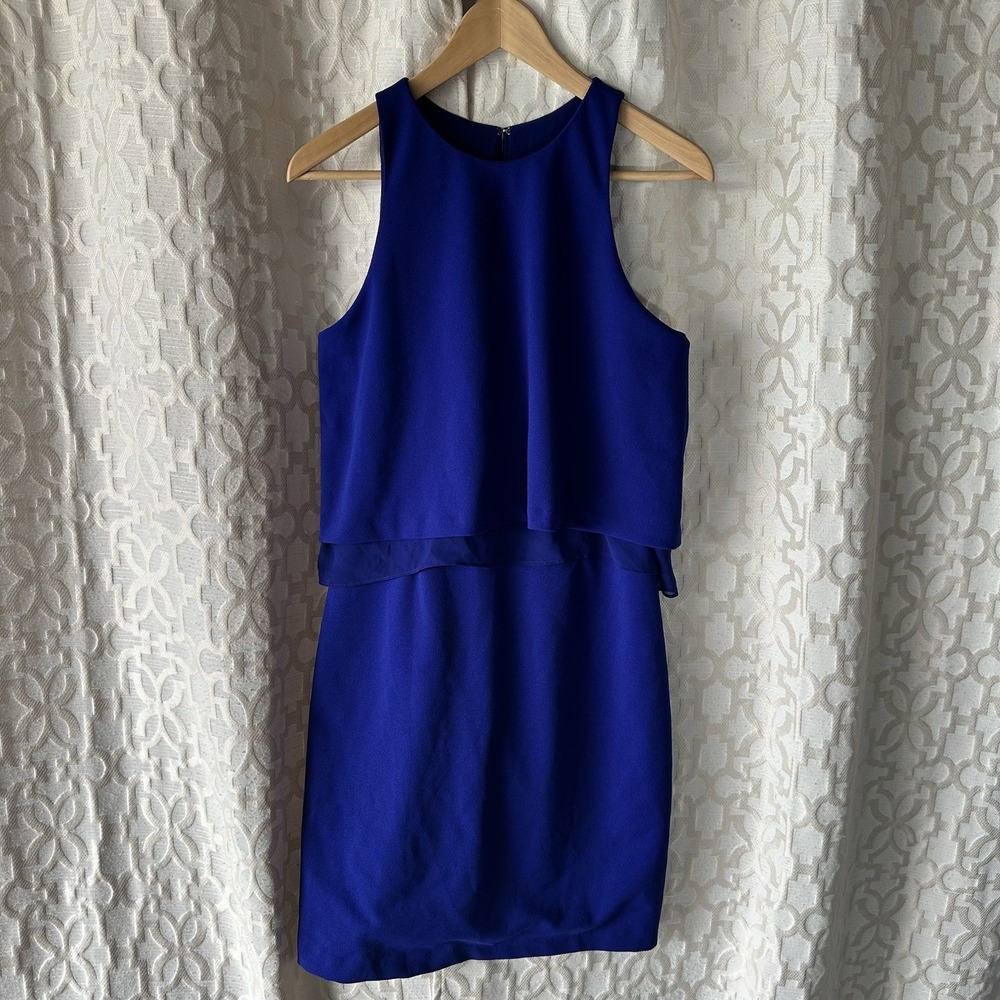 Betsey Johnson Electric Blue Sleeveless Panel Sheath Midi Dress Size 4